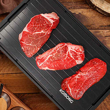 Load image into Gallery viewer, KOMONG Defrosting Tray for Frozen Meat - Light and Large(14 in) Thawing Plate with Drip Tray - Meat Thawing Board
