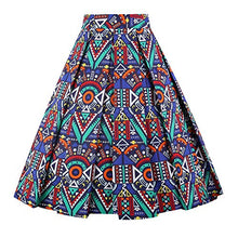 Load image into Gallery viewer, OBBUE Dresstore Vintage Pleated Skirt Floral A-line Printed Midi Skirts with Pockets Yellow Plaid-XL
