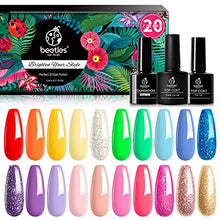 Load image into Gallery viewer, Beetles Pack of 20 Colors Rainbow Summer Gel Nail Polish Kit, Soak Off LED Lamp Gel Nail Polish Set Glitter Nude Gel Polish Starter Kit with Glossy &amp; Matte Top Gel Base Coat Kaleidoscope
