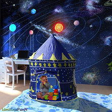Load image into Gallery viewer, LimitlessFunN Kids Play Tent with Star Lights &amp; Carrying Case [ Pop Up Portable Glow in The Dark Stars Blue ] Children Castle Playhouse for Girls &amp; Boys, Indoor &amp; Outdoor Use
