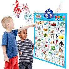 Load image into Gallery viewer, Bilingual Talking Poster: Music + ABC + 123s + Eng &amp; Spanish + Songs - Perfect educational toys for 2 year olds and learning toys for 3 year olds. (Alphabet)
