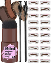 Load image into Gallery viewer, iMethod Eyebrow Stamp and Eyebrow Stencil Kit - Eyebrow Stamp and Shaping Kit for Perfect Brow, 20 Eyebrow Stamp Stencils Kit, Long-lasting, Waterproof, Brown
