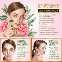 Load image into Gallery viewer, Authentic Jade Roller, Natural Rose Quartz Roller and Gua Sha | 3-In-1 Stone Face Massager Kit
