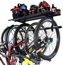 Load image into Gallery viewer, StoreYourBoard Bike Rack + Storage Shelf, Holds 5 Bicycles, Garage Adjustable Bike Wall Mount
