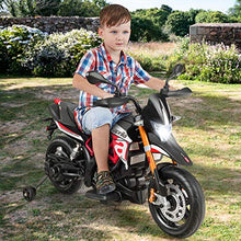 Load image into Gallery viewer, Costzon 12V Kids Motorcycle, Licensed Aprilia Electric Motorcycle Ride On Toy w/ Training Wheels, Spring Suspension, LED Lights, Sounds &amp; Music, MP3, Battery Powered Dirt Bike for Boys &amp; Girls, Red
