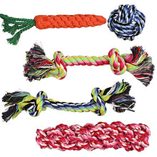 Load image into Gallery viewer, Pacific Pups Products supporting pacificpuprescue.com dog rope toys for aggressive chewers-set of 11 nearly indestructible dog toys-bonus giraffe rope toys-benefits non profit dog rescue.
