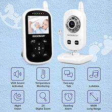 Load image into Gallery viewer, Video Baby Monitor with Camera and Audio - Auto Night Vision,Two-Way Talk, Temperature Monitor, VOX Mode, Lullabies, 960ft Range and Long Battery Life
