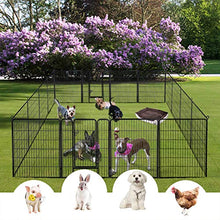 Load image into Gallery viewer, YAHEETECH 40-inch 16 Panel Dog Playpen - Heavy Duty Foldable Metal Pets Playpen Dog Exercise Pen Barrier Kennel with Door Portable Cat Duck Chicken Puppy Fence Outdoor &amp; Indoor Black
