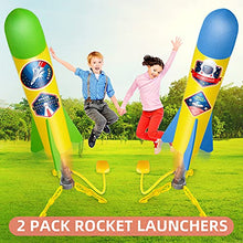 Load image into Gallery viewer, YEEBAY Rocket Air Launch Toy for Kids Age of 3, 4, 5, 6, 7, 8+ Years Old Boys, Girls, 2 Pack Stomp Launchers &amp; 8 Colorful Foam Rockets, Fun Outdoor Game, Ideal Xmas Birthday Gift
