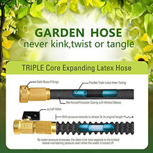 Load image into Gallery viewer, Riemex Expandable Garden Hose Black 75 FT [New 2020] Heavy Duty Water Hose - Triple Latex - Expanding Solid Brass Metal Fittings Connectors, Flexible Strongest 75FT, Black, P101
