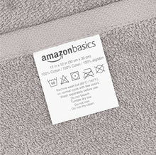 Load image into Gallery viewer, Amazon Basics Fast Drying, Extra Absorbent, Terry Cotton Washcloths - Pack of 24, Ice Blue, 12 x 12-Inch
