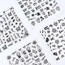 Load image into Gallery viewer, 3D Halloween Nail Art Stickers Black Self Adhesive Nails Art Accessories Decals Spider Web Ghost Pumpkin Skull Cat Witch Cool Spooky Slider Wraps for Halloween Holiday Supplies Nail Art Decorations
