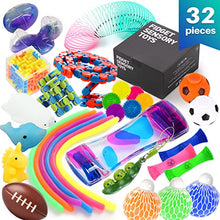 Load image into Gallery viewer, OleOletOy Bundle - 32 Fidget Toys Set with 1 Pop Push It Fidget Toy Bubble Keyboard, Its Jumbo Silicone Popper, Stress Balls for Kids, Teens, Adults, Stretchy Sensory Tool for ADHD, Autism, Anxiety

