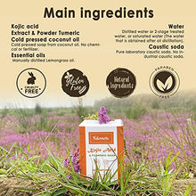 Load image into Gallery viewer, Kojic Acid Vitamin C &amp; Turmeric Soap 3 Bars | Dark Spots Hyperpigmentation Helps Even Skin Tone – 100% Natural Vegan Ingredients
