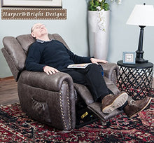 Load image into Gallery viewer, Harper&amp;Bright Designs Smoky Brown Wilshire Series Heavy-Duty Power Lift Recliner Chair, Built-in Remote and 2 Castors,
