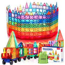Load image into Gallery viewer, Magnetic Tiles with 2 Cars, Building Blocks Magnets Toys for Kids Toddlers, Educational Toys for 3+, STEM Preschool Learning Toys &amp; Gifts for Kids Ages 3 4 5 6 Year Old Boys Girls
