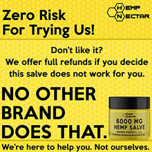 Load image into Gallery viewer, Hemp Nectar 6000 Mg Salve: Perfect for Back, Joints, Neck, Hips, Fingers, Knees and Sore Muscles. All Natural Relief Salve - Made in The USA

