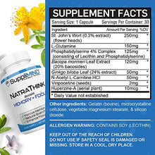 Load image into Gallery viewer, SuppliMind NatraThink - Memory + Focus Brain Support Pills, Focus Vitamins for Adults, Nutritional Memory Booster for Men and Women, with L-Glutamine and Ginkgo Biloba, 30-Day Supply
