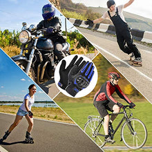 Load image into Gallery viewer, COFIT Motorcycle Gloves for Men and Women, Full Finger Touchscreen Motorbike Gloves for BMX ATV MTB Riding, Road Racing, Cycling, Climbing - Blue XXL

