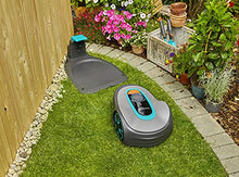 Load image into Gallery viewer, GARDENA SILENO Minimo - Fully automatic robotic lawnmower with Bluetooth App, quietest in the market, boundary wire included, for lawns up to 2700 sq. ft, Gray
