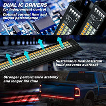 Load image into Gallery viewer, Tailgate Light Bars TRIPLE LED (2x 28'' for the left and right), Tail+BRAKE Strobe+Amber Sequential Turn Signal+Reverse Light functions, fit F-150/250, Silverado 1500/2500, Tundra
