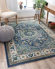 Load image into Gallery viewer, Well Woven Jada Blue Traditional Medallion Area Rug 5x7 (5'3" x 7'3")
