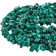 Load image into Gallery viewer, SUNYIK Malachite Tumbled Chip Stone Irregular Shaped Drilled Loose Beads Strand for Jewelry Making 35"
