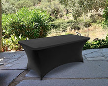 Load image into Gallery viewer, Utopia Kitchen - 2 Pack, 6 Ft Stretchable Tablecloth - Tight Fit Washable and Wrinkle Resistant Spandex Table Cover for Event &amp; Parties (Black)
