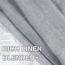 Load image into Gallery viewer, Linen Curtains Nickel Grommet Natural Linen Semi-Sheer Curtains 2 Panels, Privacy Added Premium Soft Rich Material Drapes for Bedroom/Livingroom/Sliding Door - 52x84 - Inch - Dove
