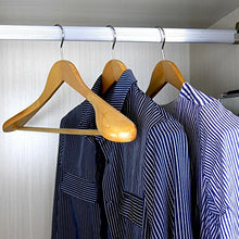 Load image into Gallery viewer, Coat Hanger 8-Pack, MEQUTION Wood Hangers Trouser Hangers Extra Wide Shoulder Wooden Hangers for Heavy Coat, Sweater, Skirt, Suit, Pants, Retro Finish (Natural Finish)
