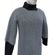 Load image into Gallery viewer, Battle Ready Medieval Habergeon Chainmail Armor Silver
