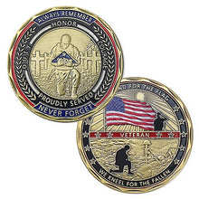 Load image into Gallery viewer, AtSKnSK US Military Challenge Coin Veteran Coin - Stand for The Flag, Kneel for The Fallen
