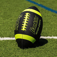 Load image into Gallery viewer, Franklin Sports Junior Size Football - Grip-Rite Youth Footballs - Extra Grip Synthetic Leather Perfect for Kids - Black and Optic
