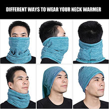 Load image into Gallery viewer, WTACTFUL Windproof Fleece Neck Warmer Scarf Face Mask Cover Bandana for Cold Weather Keep Warm Gear Winter Outdoor Sports Snowboard Skiing Cycling Hunting Fishing Men Women Gray &amp; Green
