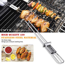 Load image into Gallery viewer, CMYK Barbecue Skewers, 6-Pack 13" Stainless Steel Grilling Skewers with Slider, Reusable Metal BBQ Shish Kebab Skewer Sticks
