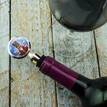 Load image into Gallery viewer, Grinning Nutcracker Soldier with Snowflakes Wine Bottle Stopper
