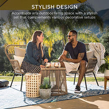 Load image into Gallery viewer, Best Choice Products 3-Piece Patio Conversation Bistro Set, Outdoor All-Weather Wicker Furniture for Porch, Backyard w/ 2 Wide Ergonomic Chairs, Cushions, Glass Top Side Table - Tan
