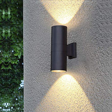 Load image into Gallery viewer, Wen long shop Nordic Waterproof Outdoor Wall lamp, LED Bedroom Bedside Aisle Double Wall Light, Modern Minimalist Style Aluminum Metal Wall Lamp,Black
