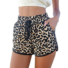 Load image into Gallery viewer, Kafeimali Women's Fashion Summer Leopard Beach Shorts Casual Short Pants (XL)
