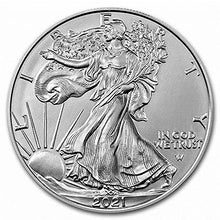 Load image into Gallery viewer, 2021 American Silver Eagle Type 2 .999 Fine Silver with Our Certificate of Authenticity Dollar Uncirculated US Mint
