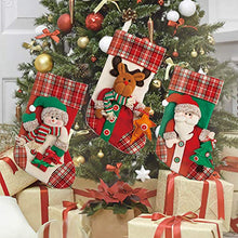 Load image into Gallery viewer, Yecence Christmas Stockings Large 3 Pcs Set 19" 3D Style Santa Snowman Reindeer Character for Xmas Classic Decoration Fireplace Hanging Ornaments Holiday Décor
