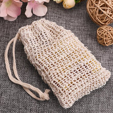 Load image into Gallery viewer, 5 Pieces Soap Saver Bag Natural Sisal Exfoliating Soap Pouch for Foaming and Drying The Soap Bars Shower Soap Bag (13.5 x 9 cm, Beige)
