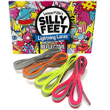 Load image into Gallery viewer, Reflective Kids Shoe Laces Safety Shoelaces for Children Silver Shoelaces Pink Shoe Laces Yellow and Orange Neon Lace Strings 40" Inches

