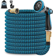 Load image into Gallery viewer, Unywarse 50ft Garden Hose Expandable Water Hose, Expanding Garden Pipe with 10 Function Zinc Nozzle, Solid Brass Fittings, Extra Strength Fabric, Lightweight Flexible Yard Hose for Watering
