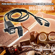 Load image into Gallery viewer, MOTOPOWER MP0609C 3.1Amp Waterproof Motorcycle Dual USB Charger Kit SAE to USB Adapter Cable Phone Tablet GPS Charger
