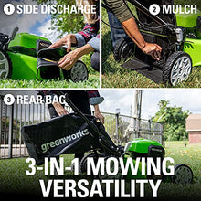 Load image into Gallery viewer, Greenworks 40V 21" Brushless (Smart Pace) Self-Propelled Lawn Mower, 2 x 4Ah USB (Power Bank) Batteries and Charger Included MO40L4413
