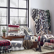 Load image into Gallery viewer, Eddie Bauer | Ultra-Plush Collection | Throw Blanket-Reversible Sherpa Fleece Cover, Soft &amp; Cozy, Perfect for Bed or Couch, San Juan Oyster
