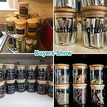 Load image into Gallery viewer, Nialnant 12 Pcs Glass Spice Jars with Bamboo Lids, 6oz Small Glass Jars with Labels &amp; Pen, Glass Storage Jars for Kitchen Tea Coffee Sugar Nuts
