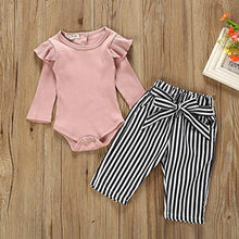 Load image into Gallery viewer, Newborn Baby Girl Clothes Toddler Girl Outfits Rompers Ruffle Long Sleeve Tops Pants with Hats Headband Clothes Sets
