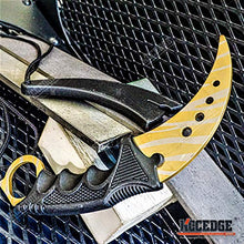 Load image into Gallery viewer, Tactical Knife Hunting Knife Survival Knife 7.5" Fixed Blade Knife FULL METAL TRAINING KARAMBIT with DULL EDGE Camping Accessories Camping Gear Survival Kit Survival Gear Tactical Gear 79439 (Gold)
